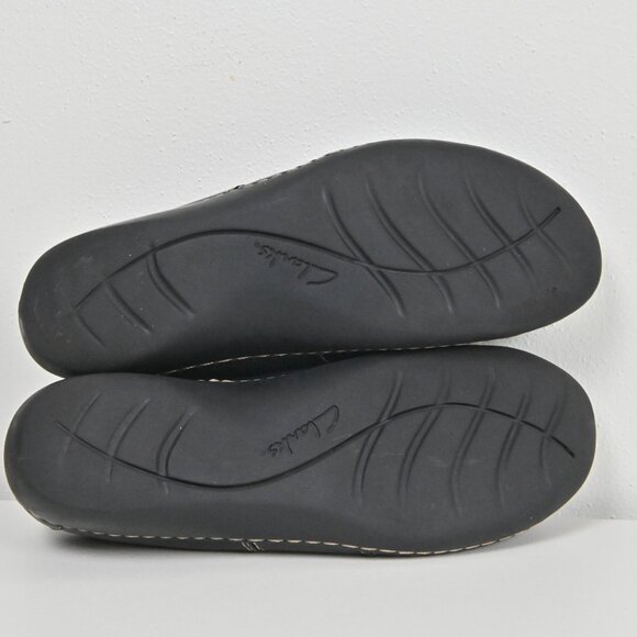 Clarks Collection Leather Button Slip On Button Comfort Black Loafers US9.5 UK7 - Picture 12 of 16